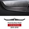 2pcs Carbon fiber Front Door Panel Decorative Cover For Ford Mustang 2015-