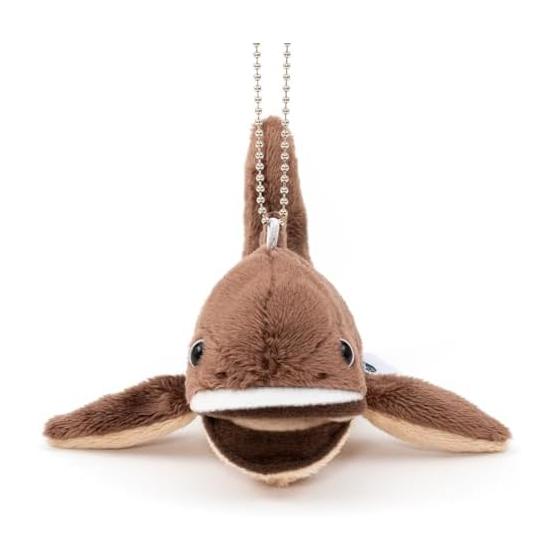 Porte-clés Peluche Mascotte Requin Mégamouth COLORATA - Jouet en Peluche Créature des Profondeurs Réaliste, 13 cm de Large, Polyester, Rayonne, Polyéthylène, Résine ABS,