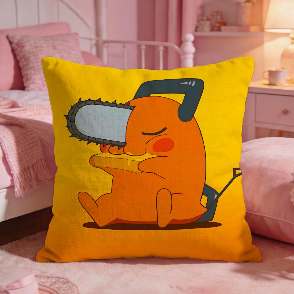 cChainsaw Manss anime Cushion Cover Premium Comfort Reversible Pillow Cove Two in One Design for Any Room  Car Interior