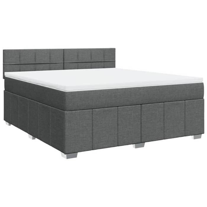 VidaXL Sommier à lattes de lit avec matelas Gris foncé 180x200cm Tissu 3289448