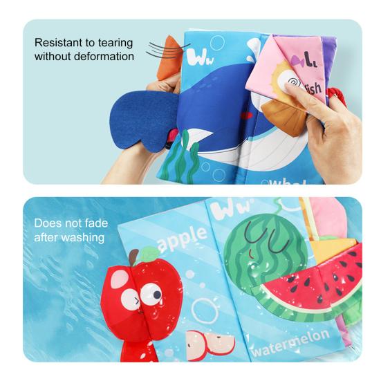 Baby Cloth Book Toy Animal Vehicle Learning Touch And Feel Crinkle Book 0-3 Newborn Infant Sensory Activity Book Early Education Stroller Toy