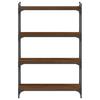 Bookshelf 4 Shelves Brown Oak Effect 80 X 30 X 120 Cm Engineered Wood