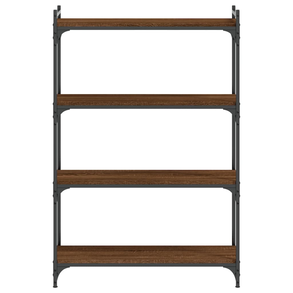 Bookshelf 4 Shelves Brown Oak Effect 80 X 30 X 120 Cm Engineered Wood