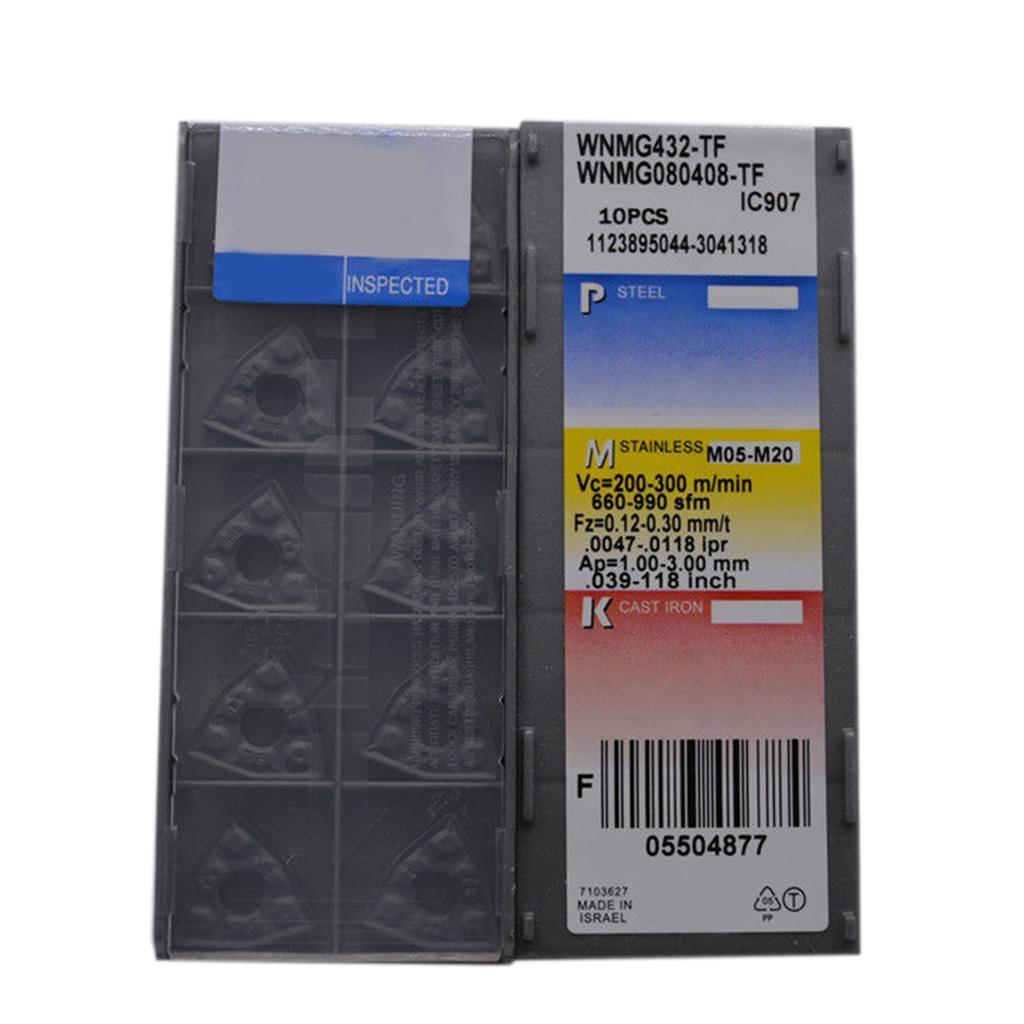 10pcs New WNMG080408-TF WNMG432-TF IC907 CNC Carbide Alloy Inserts 16.5*16.5*5mm