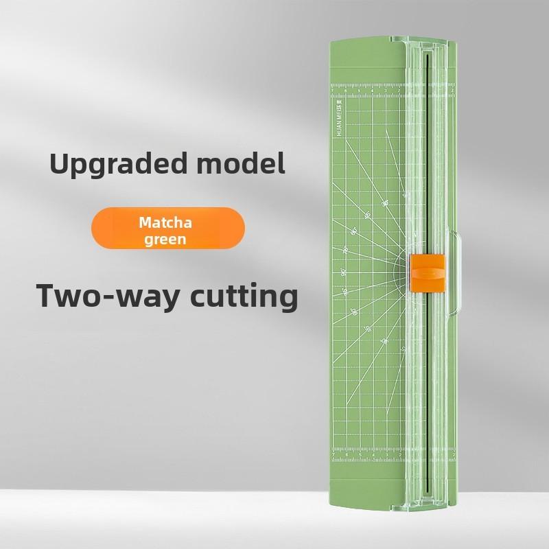 Included Small Portable Plastic Paper Cutter With Dual Blade For Crafts And Office Use