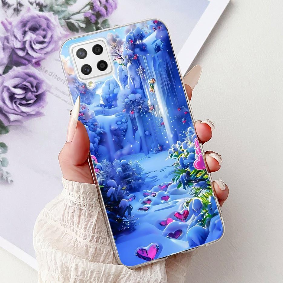 For Samsung Galaxy A22 4G Case Coloful Flowers Painted Cover Soft Slim Phone Case For Samsung A22 A 22 Galaxy A42 5G Fundas Bags