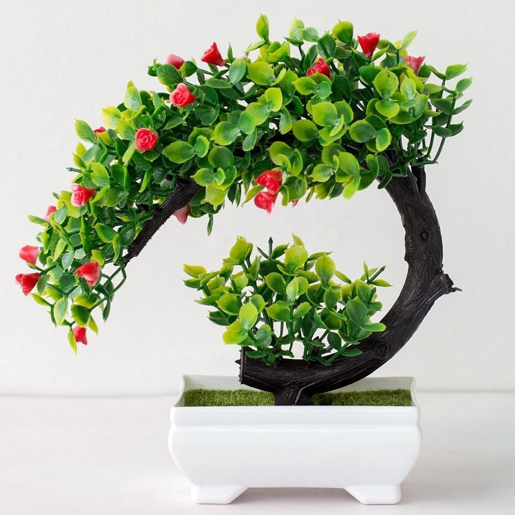 Realistic Artificial Bonsai Small Tree for Garden and Living Room Decor