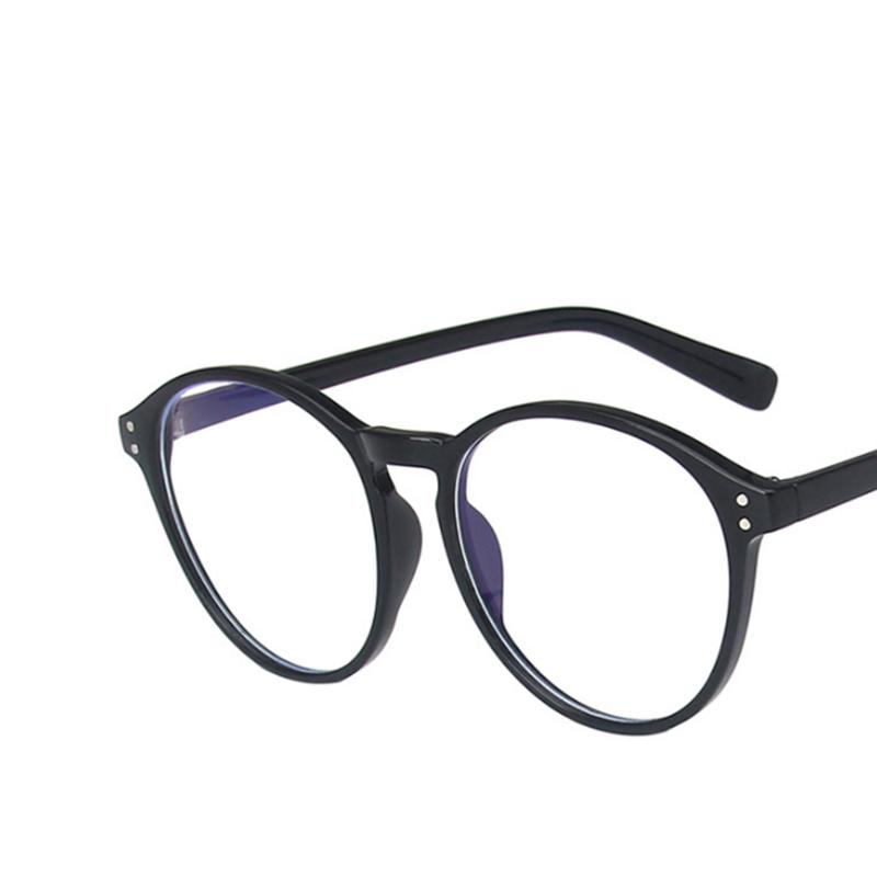 

Очки с круглыми без ободка оправой цвета молочного чая Последний стиль Натуральные Большое лицо Плоские линзы Модная оправа для очков для унисекс 1.56 myopia -5.5