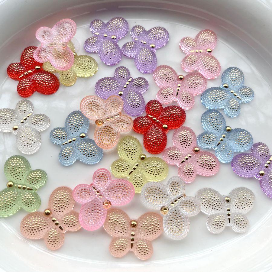 

20pcs 18mm * 25mm color 3D butterfly rhinestone DIY jewelry production, wedding hair accessories, decorative accessories разноцветный