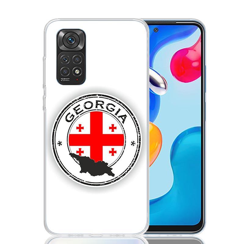 Georgia Flag Phone Case For Xiaomi Redmi Note 15 14 13 12S 12 Pro Plus 11S 11E 11 11T 10S 10 Art Soft Pattern Cover Redmi Note 1