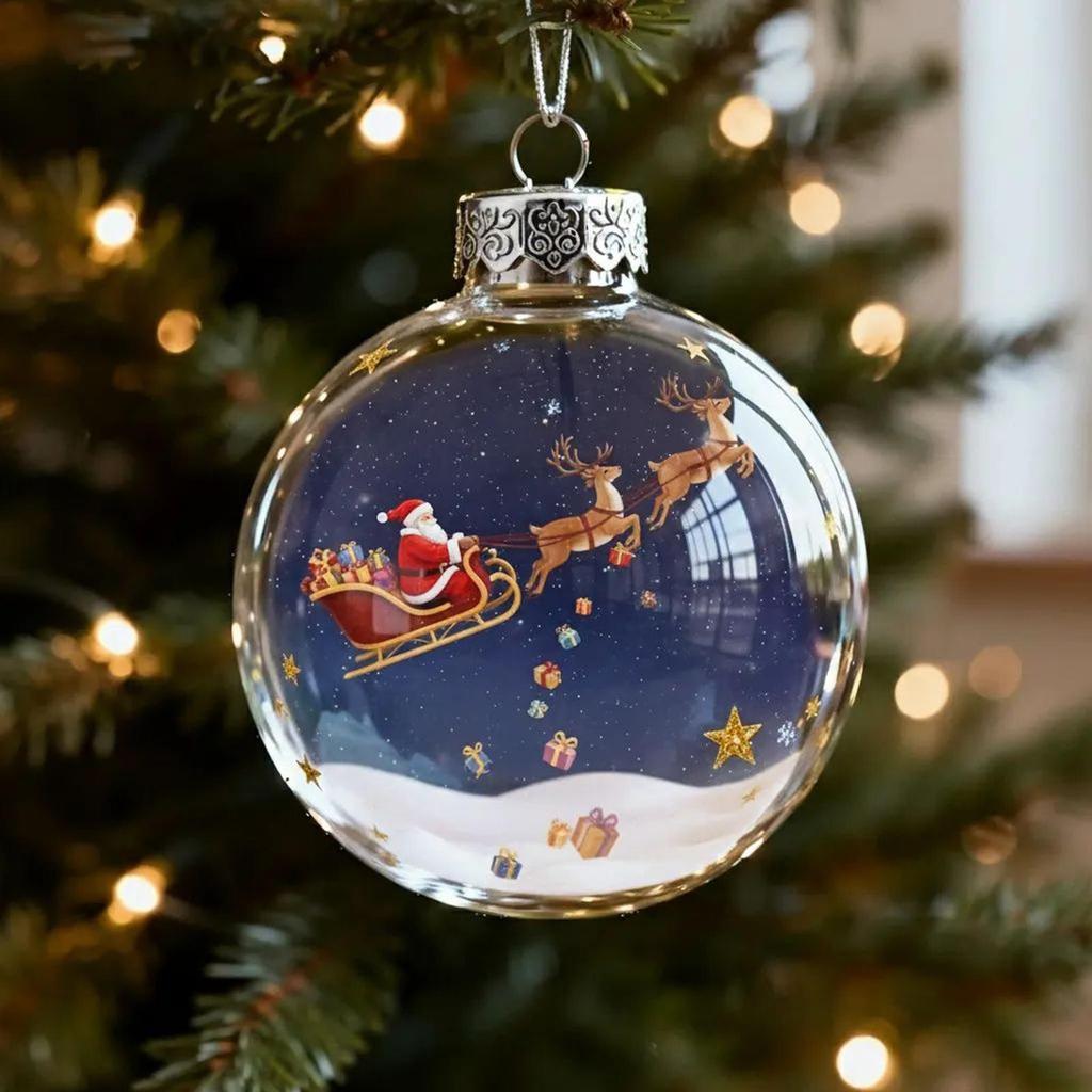 Christmas Tree Balls Clear Seasonal Pendants Shatterproof Balls Ornaments For Dinner School Restaurant Shopping Mall Wedding