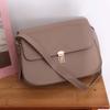 Solid Color Buckle Shoulder Bag Vintage Women's Armpit Bag Portable Retro Underarn Bag  Female