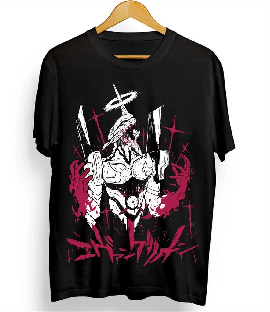 Anime Shirt Neon Genesis Evangelion Eva Unit 01 Japanese Black T-shirt Short Sleeve Men's Clothing Women 2026 Summer Cotton Tee