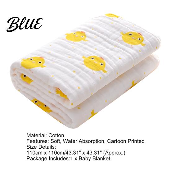 Baby Blanket Wrap Thin Swaddling Cotton Cartoon Body Dry Eye-catching Keep Newborn Printed Cloth