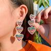 Rainbow Earrings High-End Micro-Inlaid Zircon Love Pearl Color Personalized Earrings