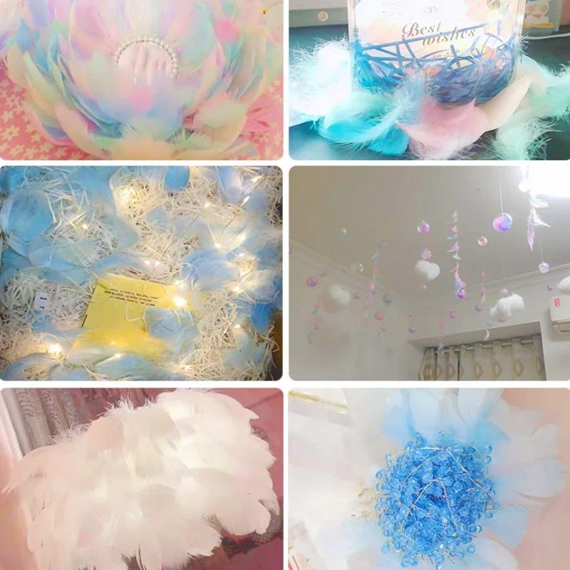 100pcs Goose Feathers for Crafts 4-8cm Swan Plumes Wedding Party Handicraft Accessories Decoration Dream Catcher Feathers