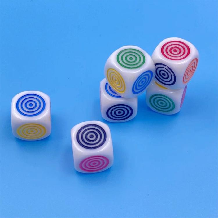 Classroom Colorful Dices Circle-shape Counting Board Game Toy Dices Party Tool