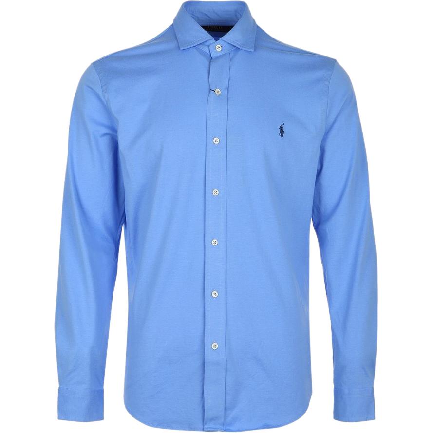 

Polo Ralph Lauren SS23 Однотонная повседневная рубашка поло с длинным рукавом для мужчин, рубашки, синий 712886746-001 L