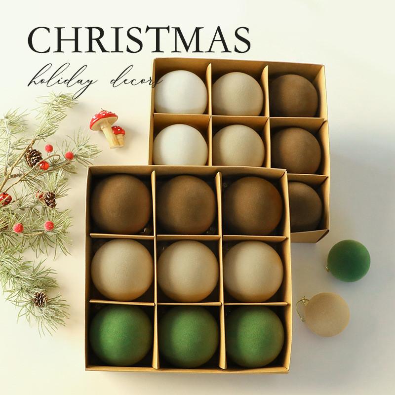 Christmas Tree Decor Flocking Balls Set With Multiple Colors For Holiday Festivities