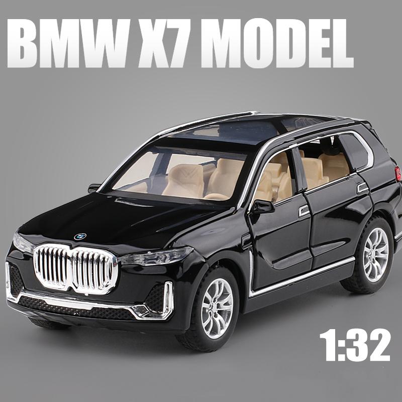 

1:32 BMW X7 SUV, модель автомобиля из сплава, литье под давлением и игрушечный транспорт, металлическая модель автомобиля, имитация звука и света, коллекция игрушек в подарок