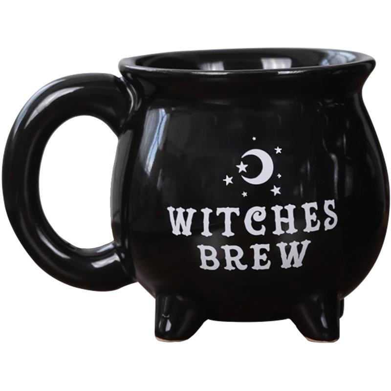 Hexenkessel Kaffeetasse, 300ml/10oz Keramik-Kaffeetassen, Niedliche Halloween-Wasserbecher, Sommer-Winter-Trinkgeschirr, Geburtstags-Halloween-Geschenke