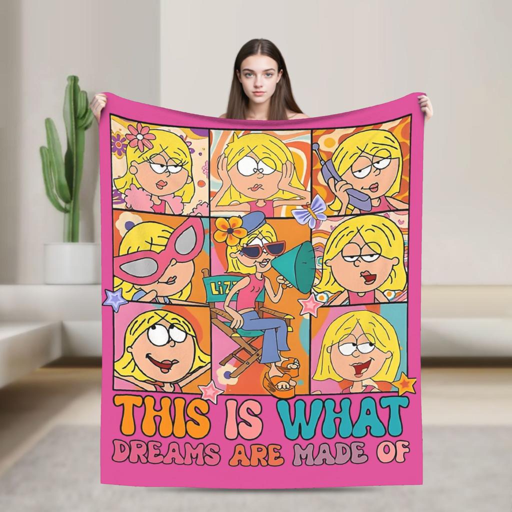 Cartoon Retro Kinder Vintage Komödie Mädchen Lizzie McGuire Strickdecken Wolldecke Bettwäsche Sofa Tagesdecke