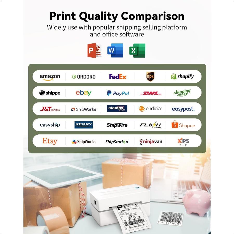 4x6 Direct Thermal Labels 500 Shipping Labels Compatible with Rollo Zebra MUNBYN Jadens Nelko Perforated Shipping Paper for Mos