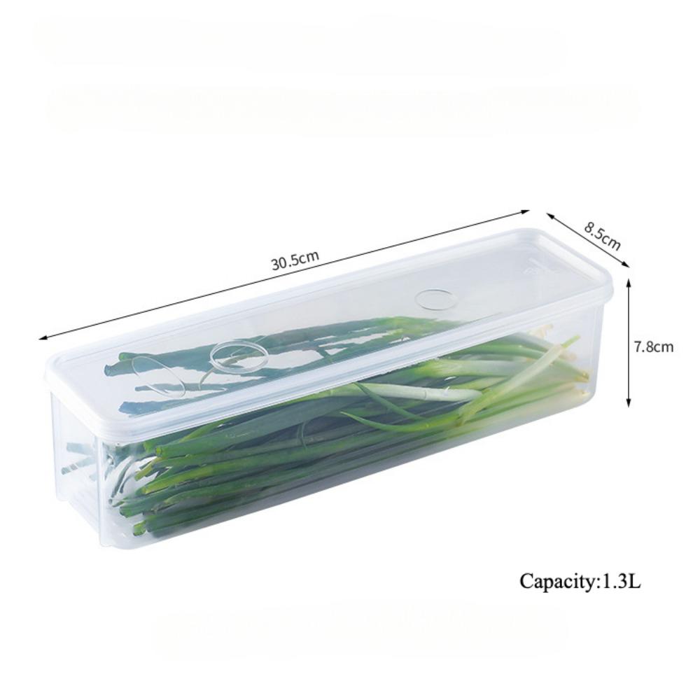 4er-Pack Lange Rechteckige Lebensmittelbehälter, Wiederverwendbare Kunststoff-Kühlschrank-Organizer-Boxen für Frühlingszwiebeln, Knoblauch, Nudeln, Eier, mit Deckel