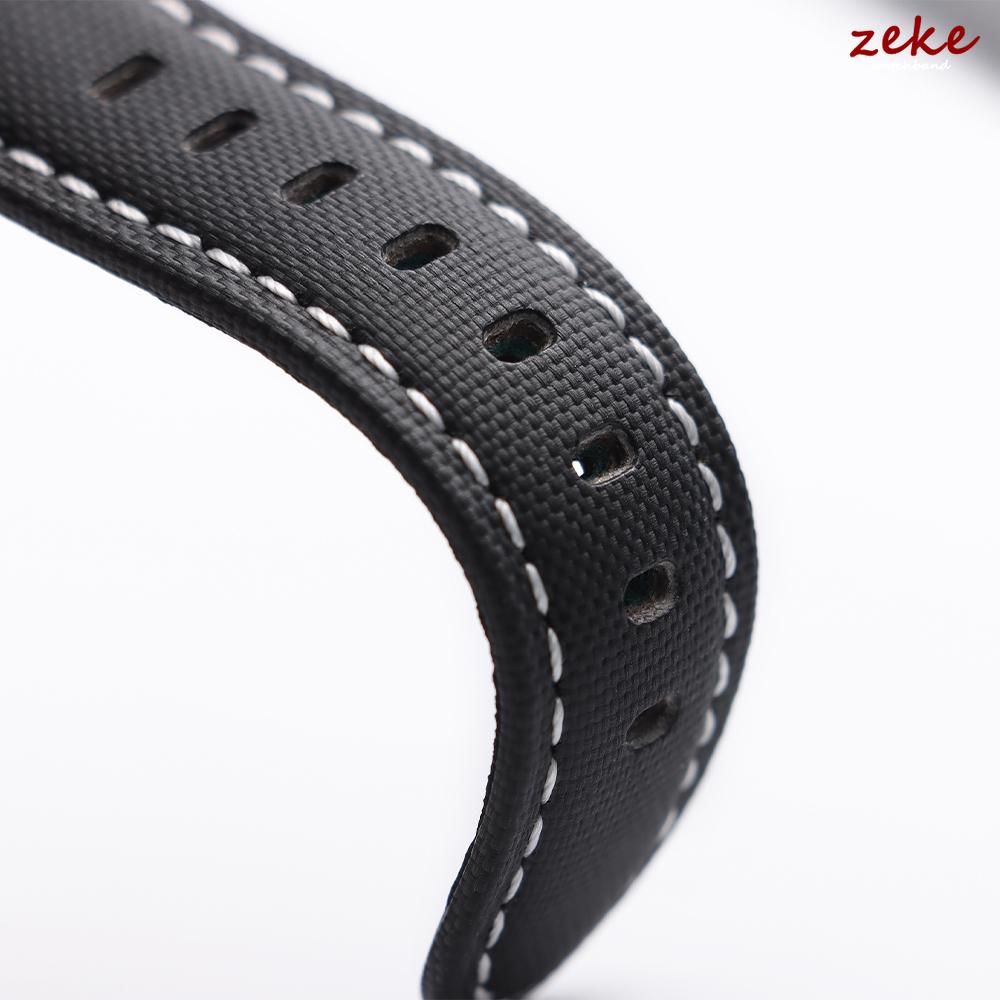 Universal Stitching Watch Band Durable Sailcloth & Leather Watch Strap 20mm 22mm 24mm 26mm Watchband Accessories Perforated Belt