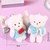 Blush Bear Doll Keychain: Cute Skirt Plush Heart Bag Charm Gift