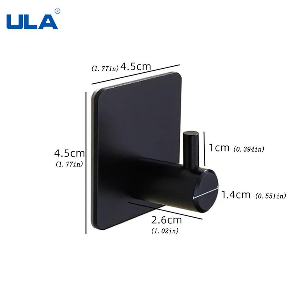 1PC Adhesive Wall Hooks Bathroom Robe Hook Wall Hanger for Clothes Hat Coat Handbag Metal Kitchen Rack Bath Accessories