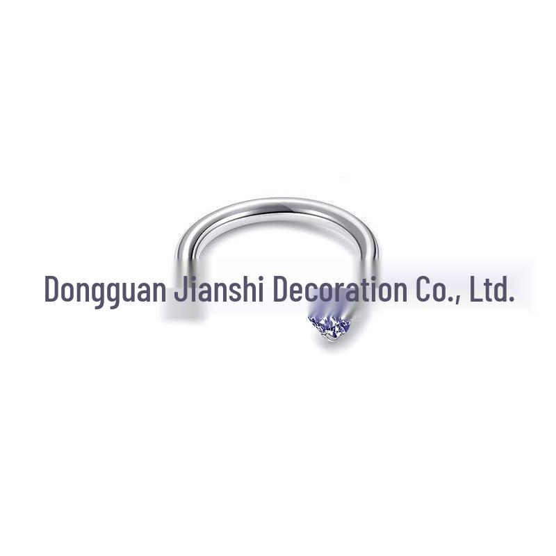 Stainless Steel U-Shaped Nose Ring with Double Zirconia
