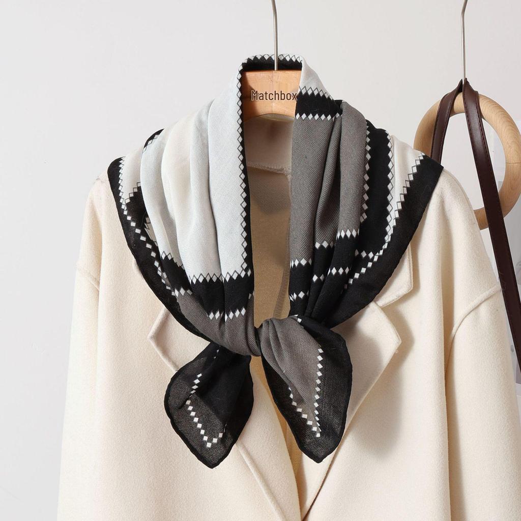 Paisley Patchwork Cotton & Linen Square Scarf for Women - Silk Neck Tie for Shirts, Suits & Waist - Spring/Summer Fashion Accessory