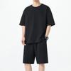 Men's Trendy Cotton Summer Two-Piece Set: Round Neck T-shirt & Casual Shorts