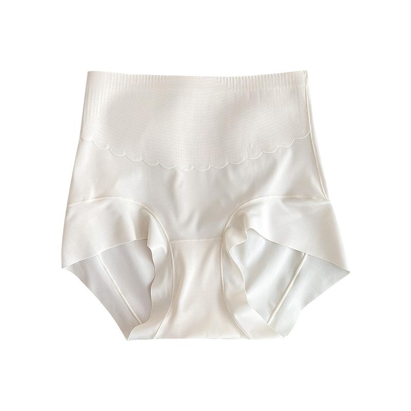 Damen-Unterwäsche, nahtlos, Eisseide, hohe Taille, leichte Bauchhose, bequeme, antibakterielle Shapewear-Hose im Schritt