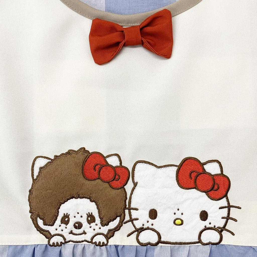 Momo a x Side Check [Atelier Momo] [Monchhichi] [Hello Kitty] Zástěra, Otevírací, Modrá, Vzorovaná, Dámská, M-L, MA43962-51