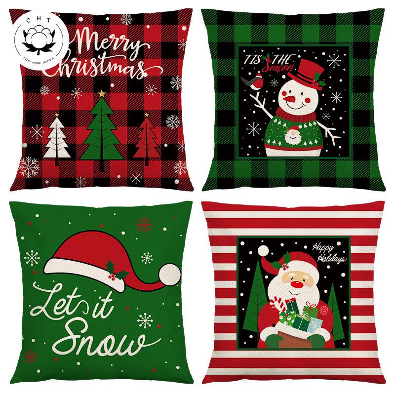 

Рождественский принт наволочка с узором для дома, гостиной, дивана, спальни, украшение, наволочка, автомобильный комплект, наволочка