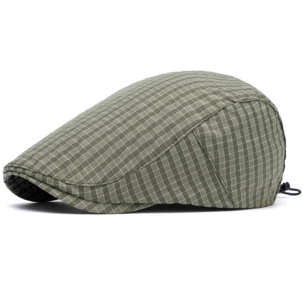 HT4740 Mens Berets Women Retro Artist Painter Plaid Beret Hat Male Female Ivy Flat Cap Unisex Spring Summer Adjustable Beret Cap