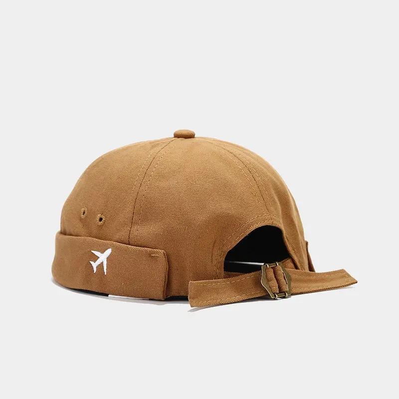 Four Seasons Cotton Cartoon Aircraft Embroidery Docker Cap Brimless Hat Beanie Hats Landlord Sailor Cap Men and Women 104