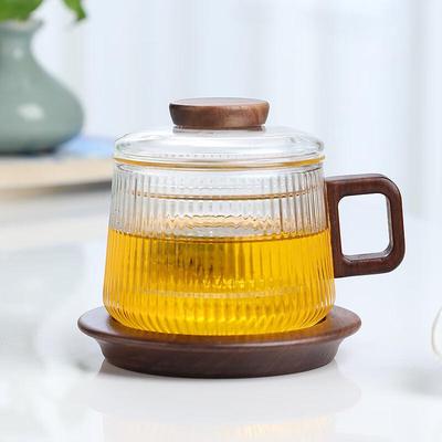 Wutuo Heat-Resistant Glass Tea Cup with Filter & Lid
