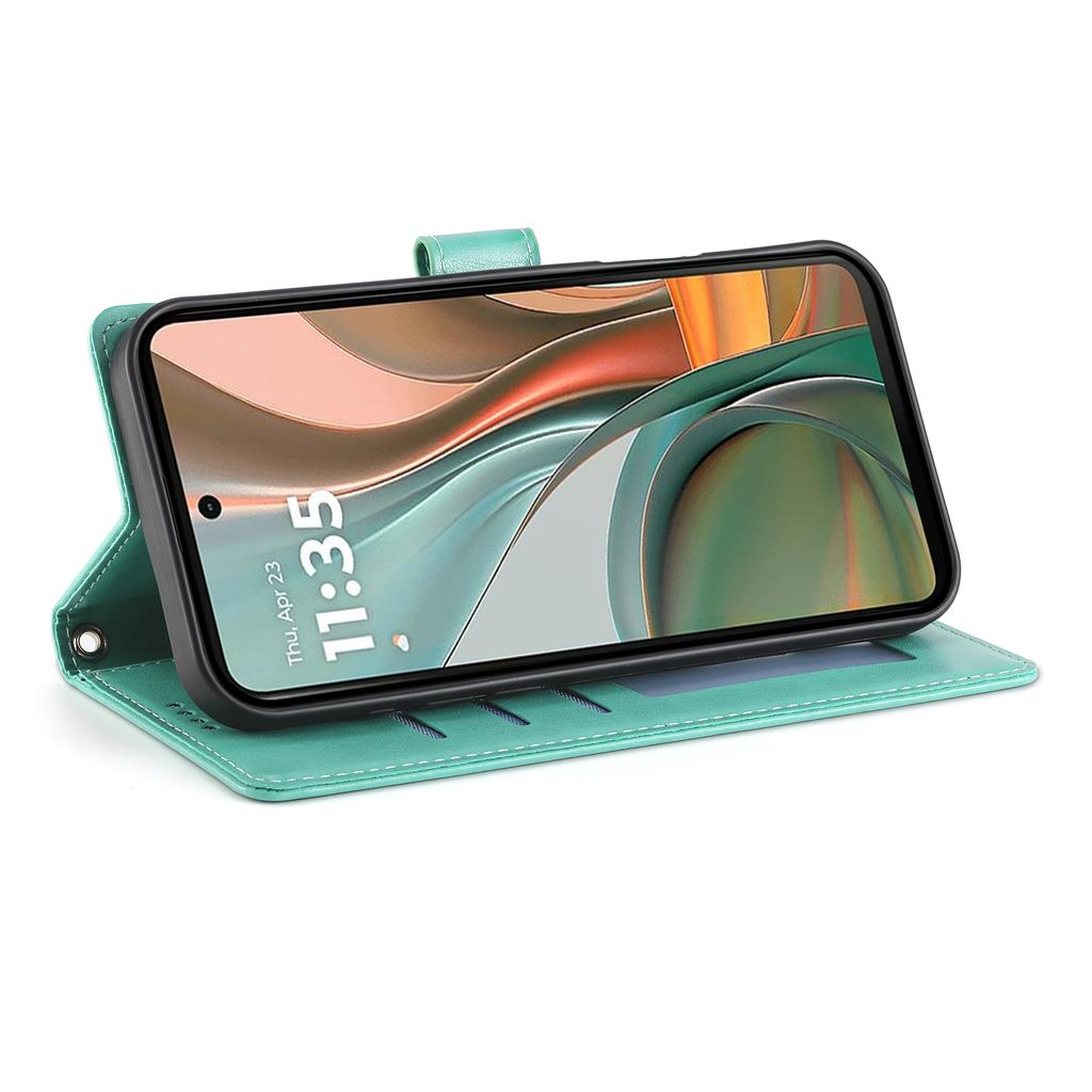 For Motorola Moto G55 5G Wallet Case Butterfly Floral Imprint PU Leather Phone Cover with Wrist Strap