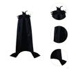 Halloween Cloak Devil Outfit Hooded Capes for Rave Christmas Cosplay Party Bride