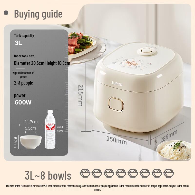 Supor 0-Coating 3L Micro-Pressure Rice Cooker CN plug (adapter included)
