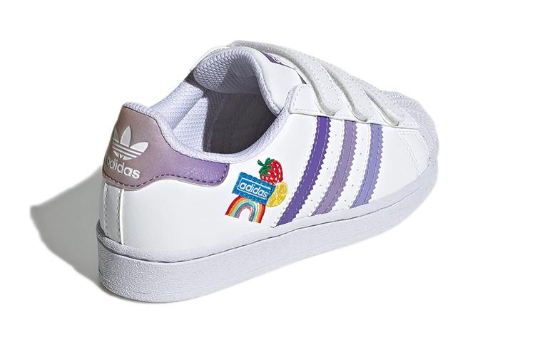 Adidas Originals SUPERSTAR CF Low top Kids' Skateboarding Shoes White Purple Children Aged 3 7 Years Old GY3314
