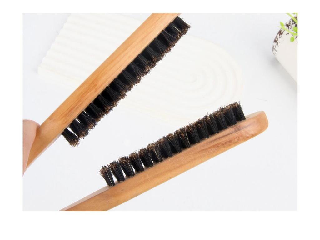 V-Shaped Boar Bristle Straightening Comb - Beechwood Curling & Styling Brush