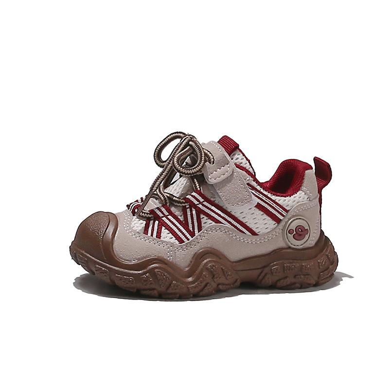 Boys & Girls 2026 Spring Non-Slip Velcro Hiking Shoes: Closed-Toe, Anti-Kick Outdoor Sports Sneakers Size 23, 14.5cm