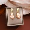 Silver Needle Baroque Pearl Earrings: French Retro Court Style, Light Luxury Fashion, Temperament Dangles.
