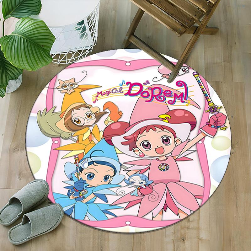 1pc DoReMi2 Print Round Carpet Chair Round Carpet Suitable for Bedroom Living Room Home Decorative Carpet