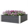 Vinyl Raised Garden Bed Kit 3 X 3 X 1ft Modular Elevated Garden Box With Slotting Legs And Open Bottom Dark Grey