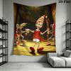 Pinocchio Fairy Tale Tapestry, Two Puppet Friends Print Wall Hanging Tapestry for Bedroom Living Room Background Decor